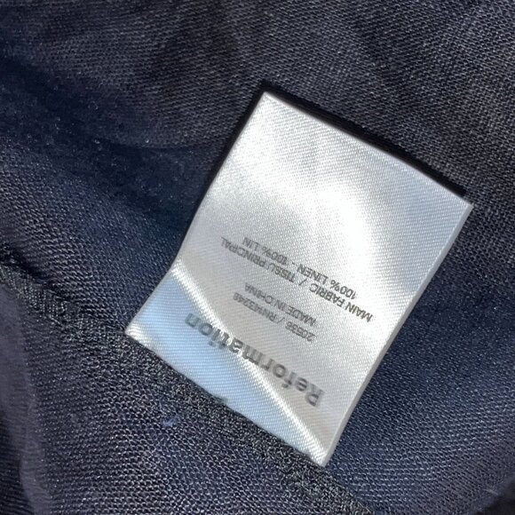 Reformation Black Winifred Linen Dress Size 8 Womens - Picture 9 of 10